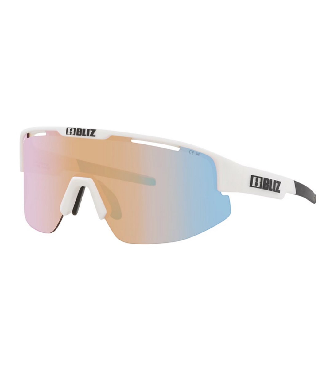 Bliz Sportbrille Matrix Small matt weiß coral / orange mirror blue