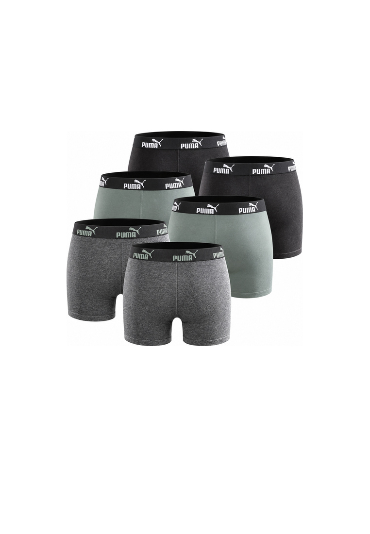 Puma Herren Boxershorts 6er Pack green black