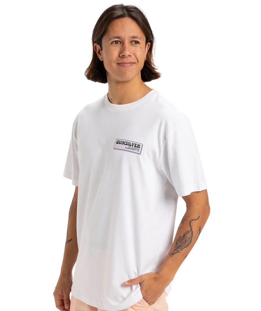 Quiksilver T-Shirt Palm Square white