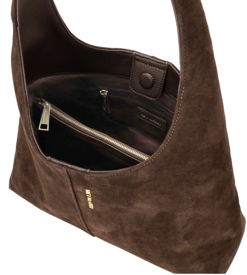HEY MARLY Beuteltasche Alltime Lover Suede coffee