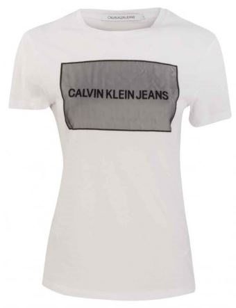 Calvin Klein Damen T-Shirt Woven Box