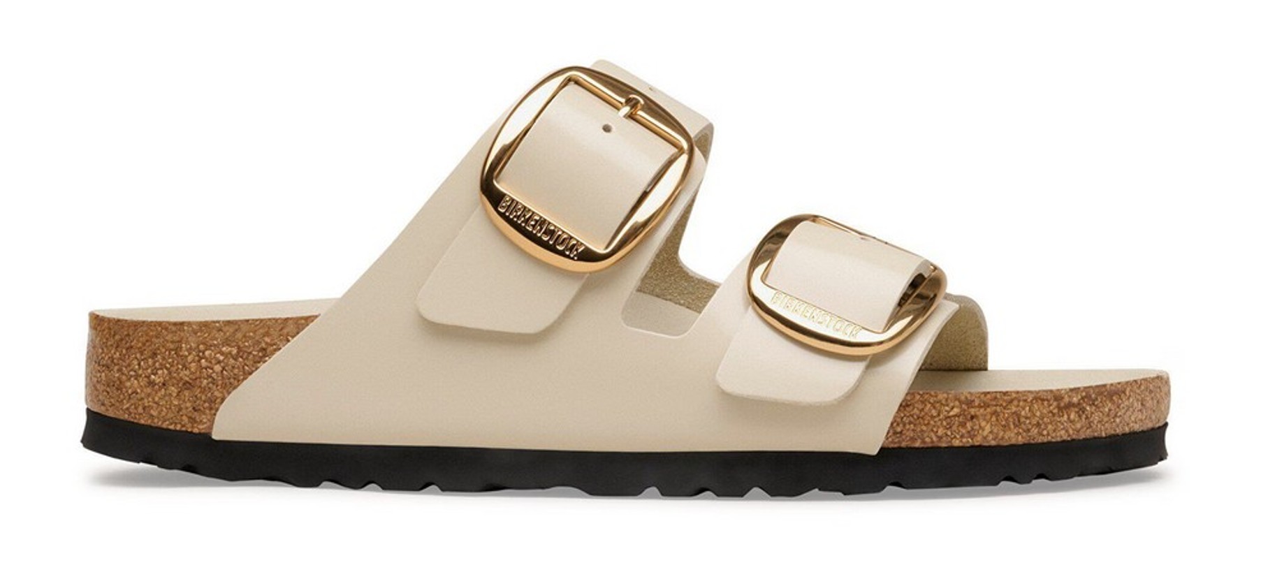 Birkenstock Damen Arizona Big Buckle Naturleder Lack High-Shine Oyster