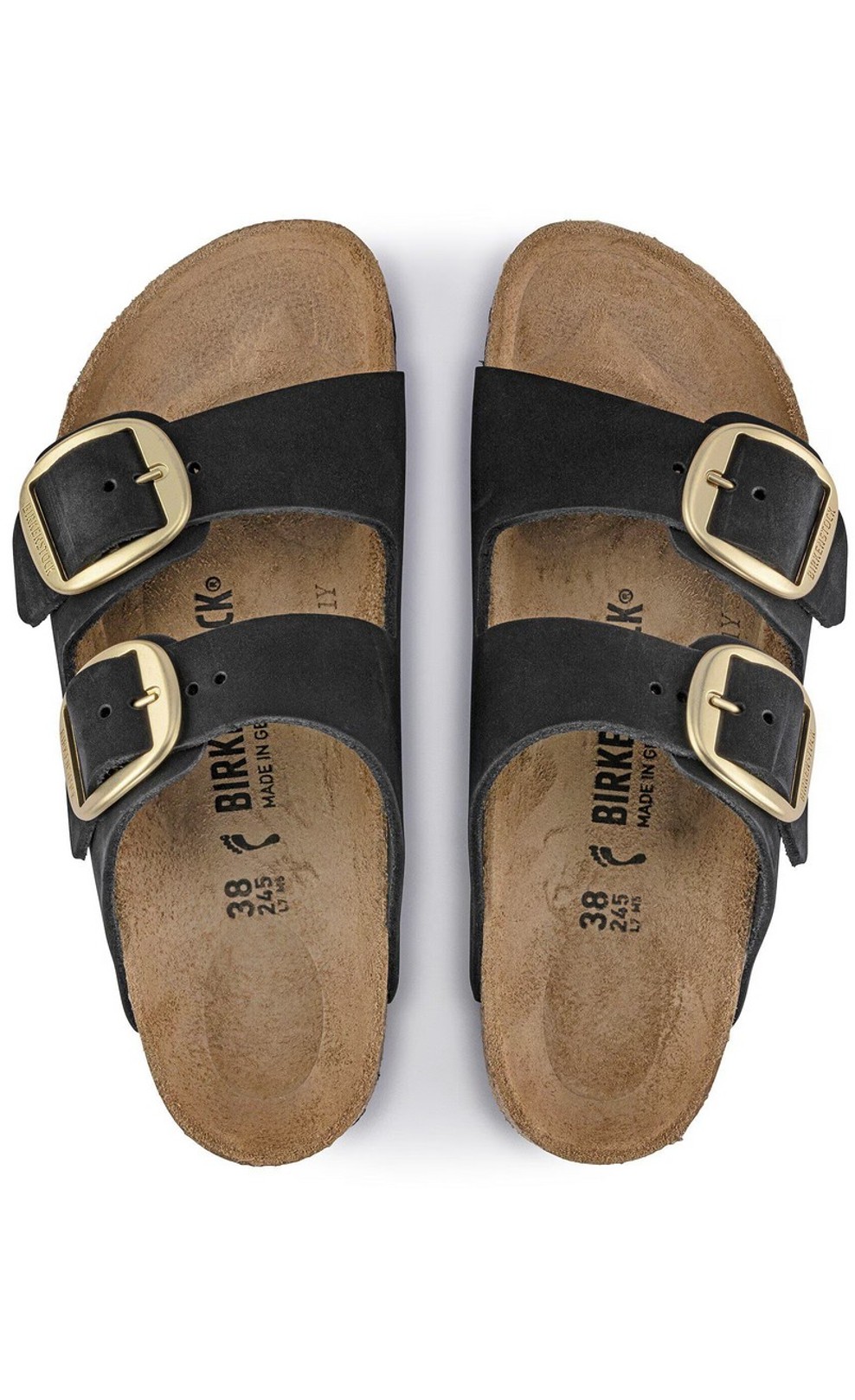 Birkenstock Damen Arizona Big Buckle Nubukleder Schwarz
