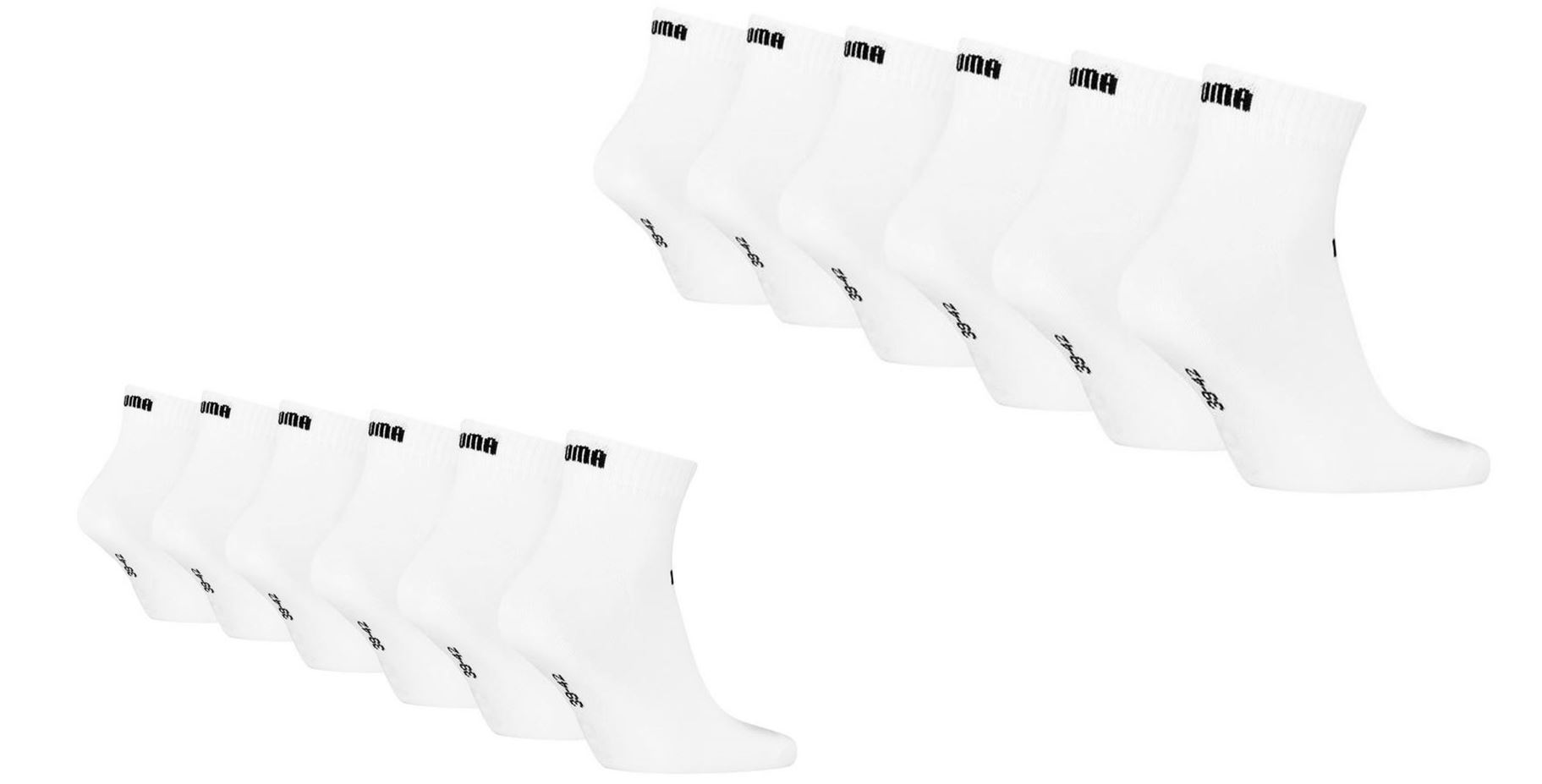 Puma ELEMENTS Quarter Socken 12-Pack weiß