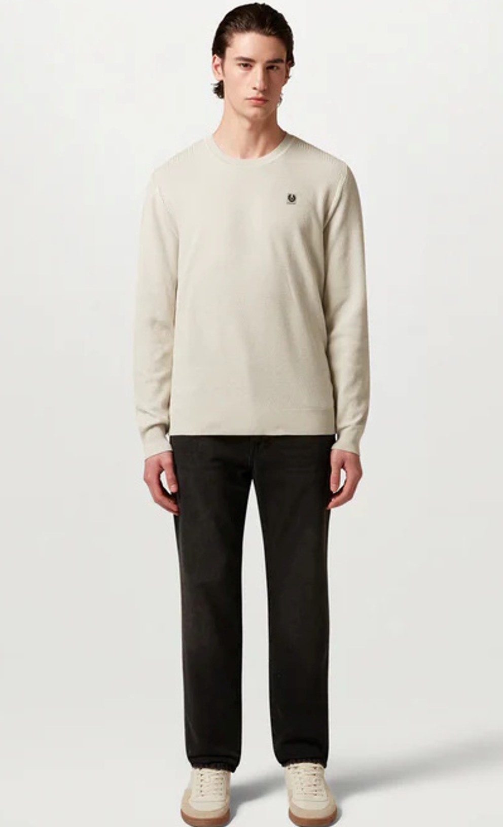 Belstaff Herren Seiden-Strickpullover JUMPER Birkenweiß