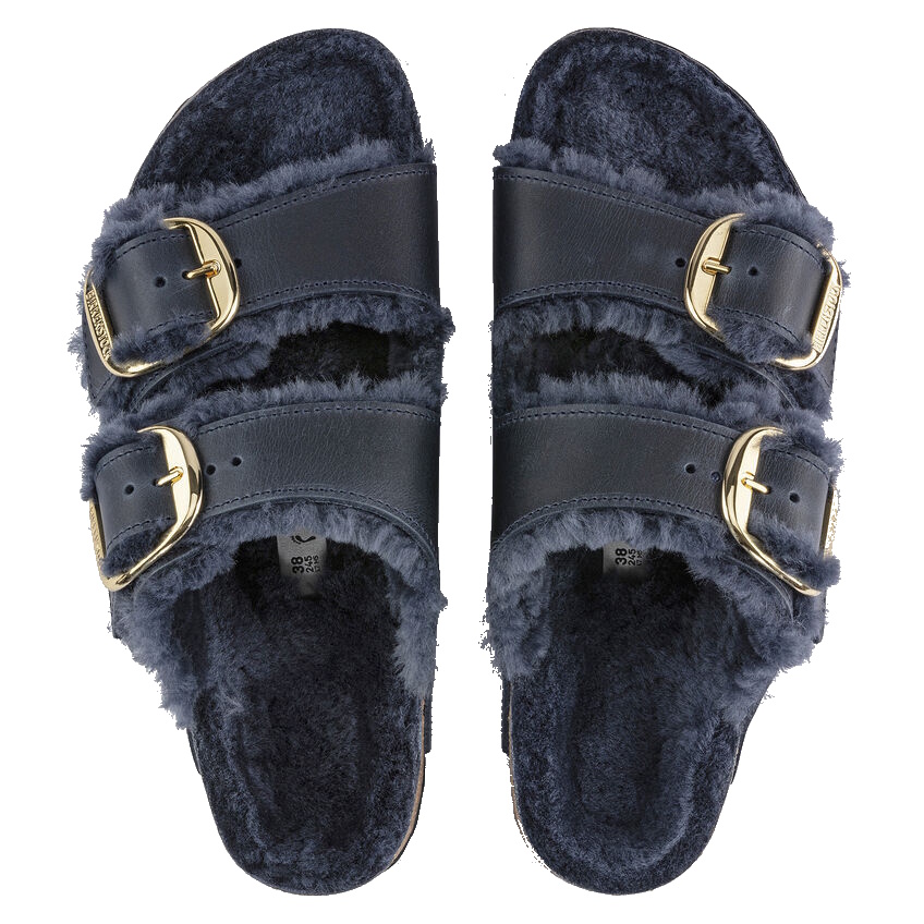 Birkenstock Damen Sandalen Arizona Big Buckle Lammfell Blue