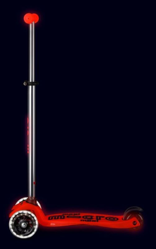 Micro Scooter Maxi Micro Deluxe glow LED rot