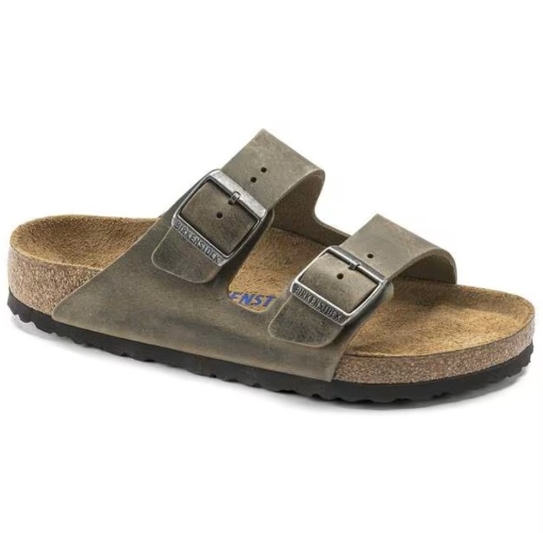 Birkenstock Herren Sandalen Arizona Weichbettung Veloursleder Faded Khaki