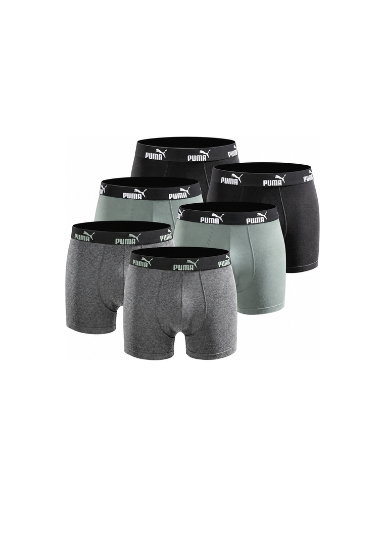 Puma Herren Boxershorts 6er Pack green black