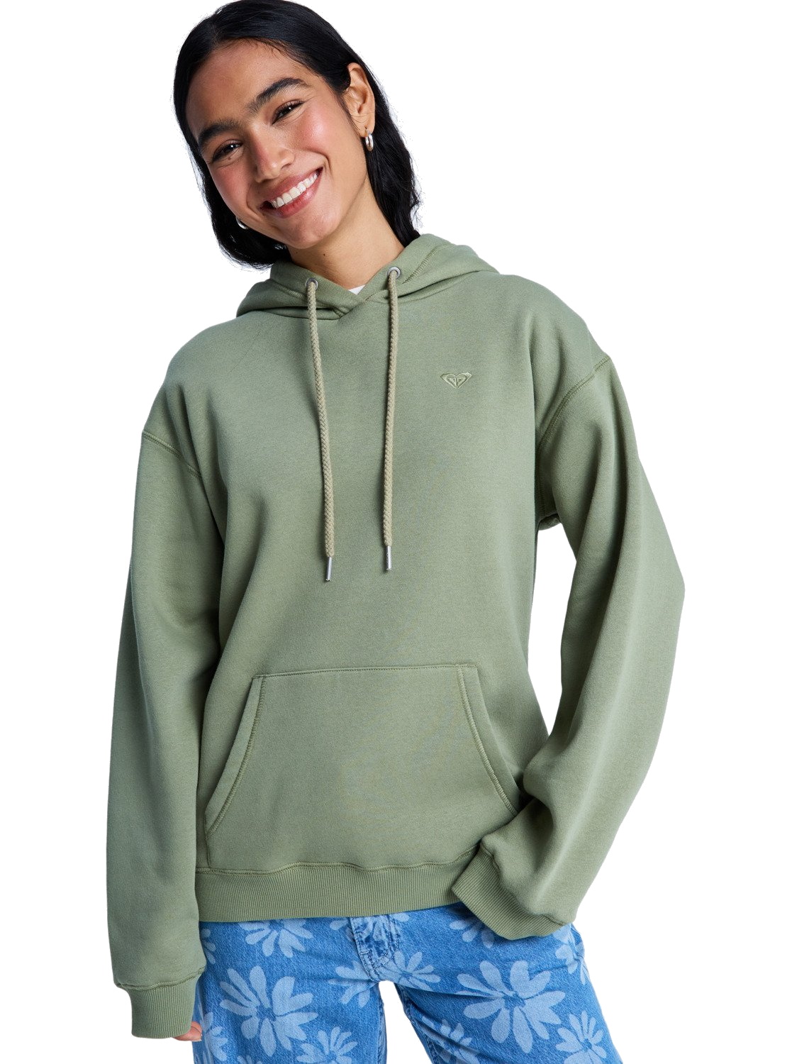 Roxy Damen Kapuzenpullover Surf Stoked Brushed Oil Green