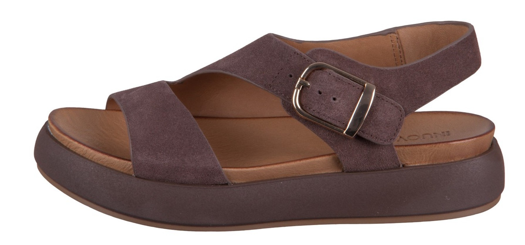 INUOVO Damen Sandale City A96064 dark brown Suede