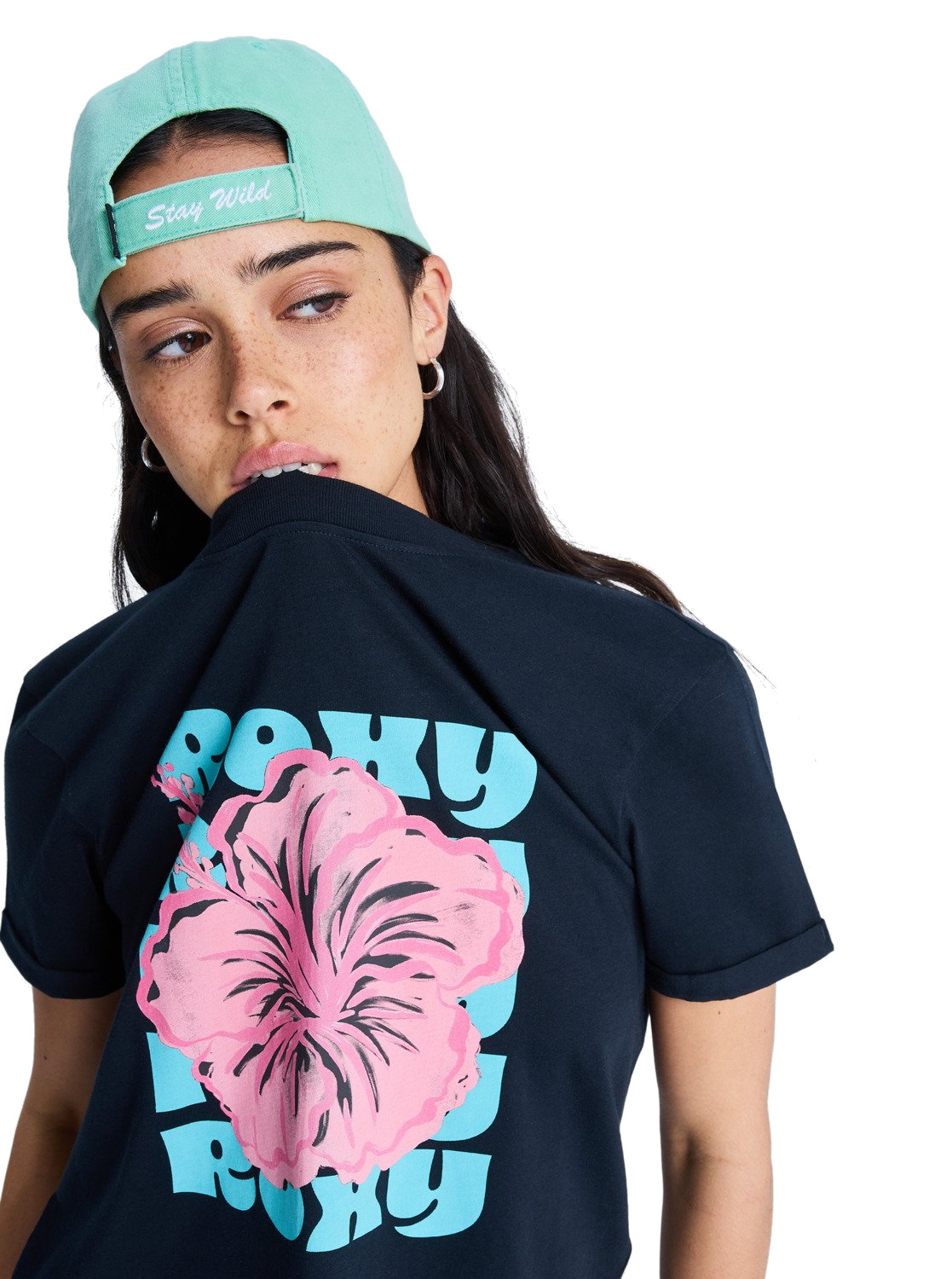 Roxy Damen Shirt Oceanregular Poster Black