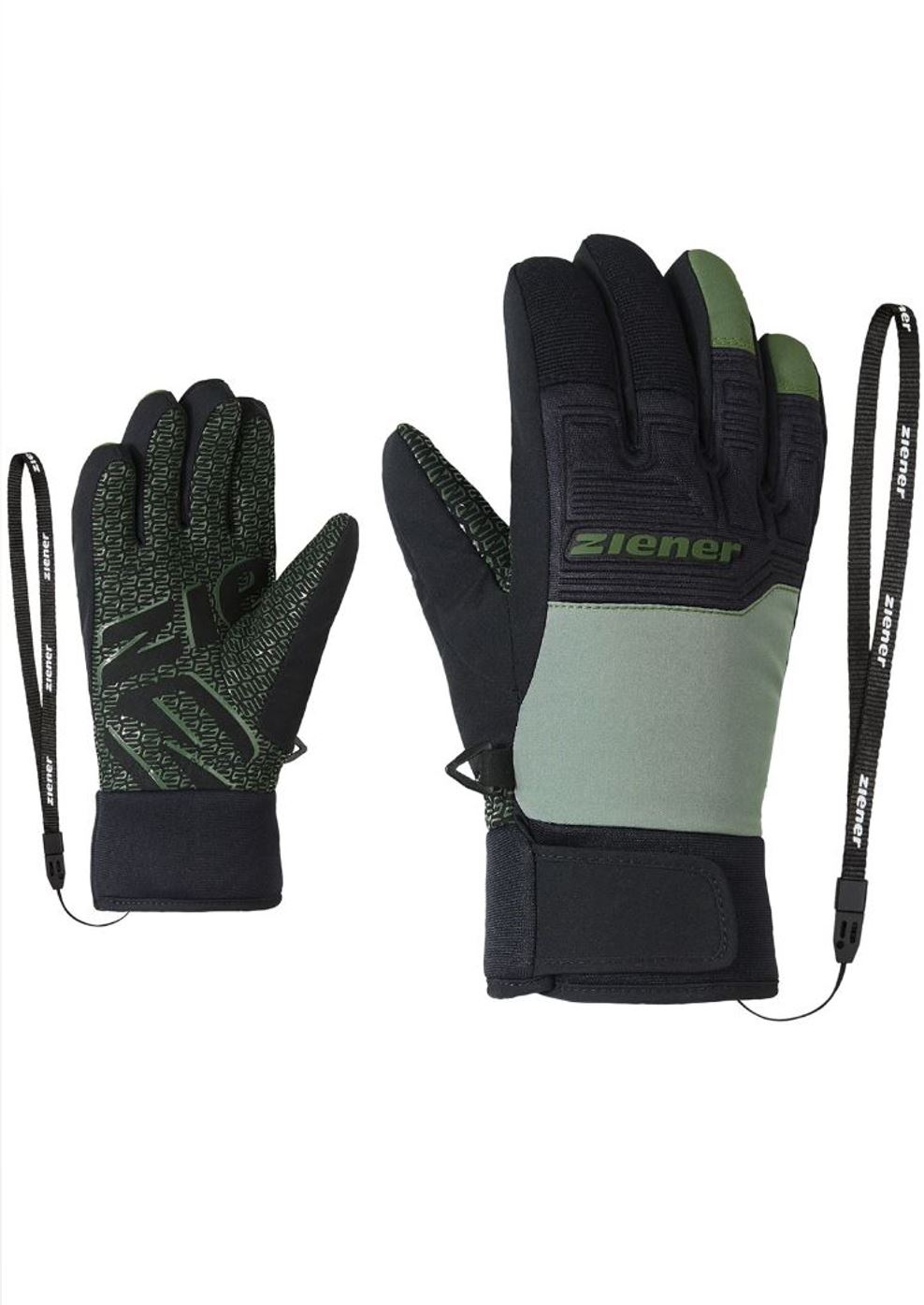 Ziener Kinder Skihandschuhe LANUS green mud
