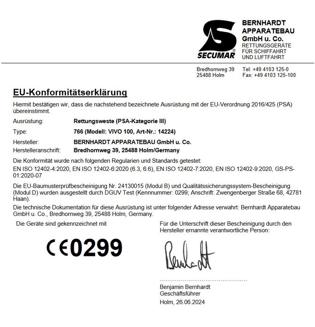 Secumar Rettungsweste Vivo 100