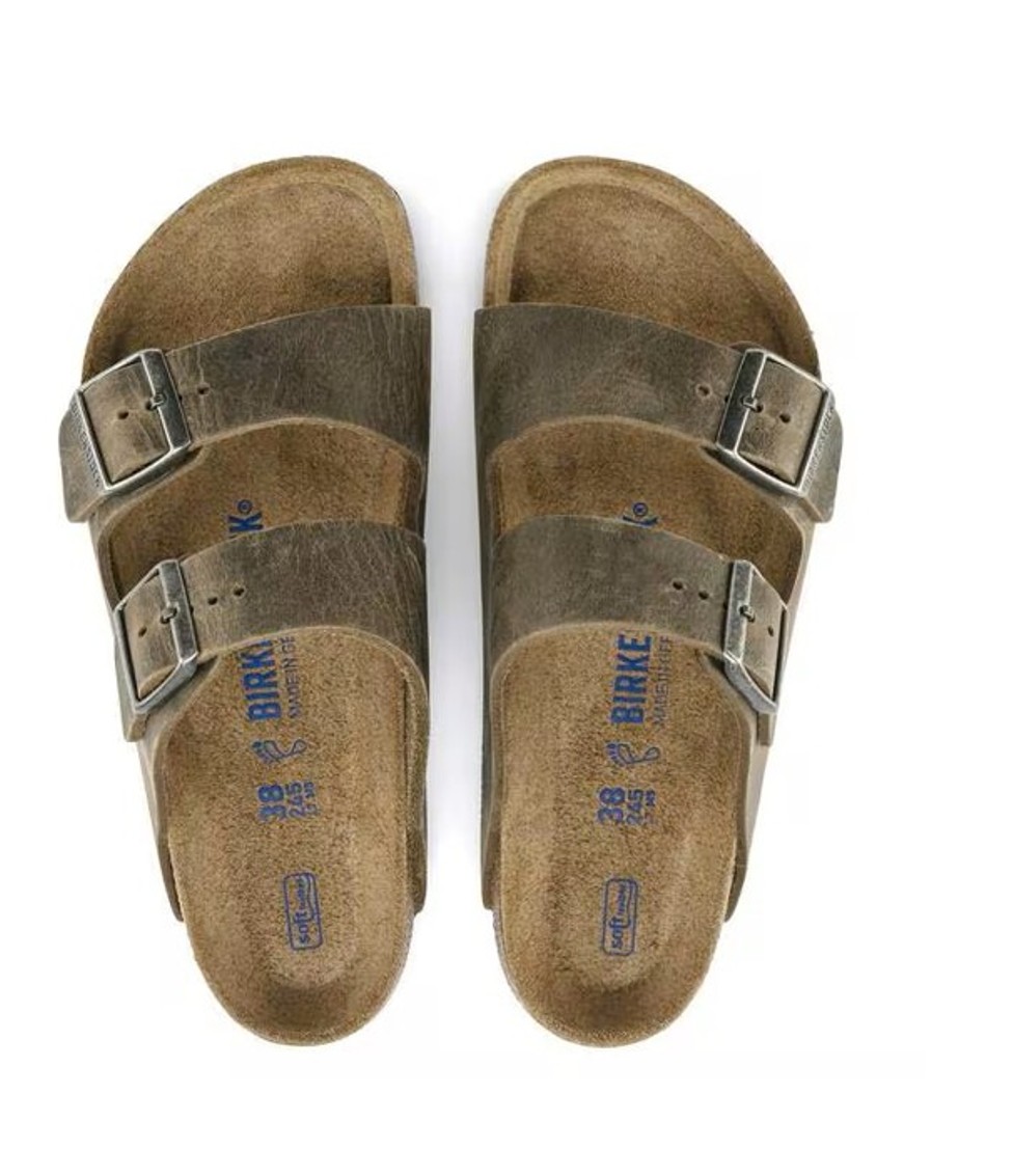 Birkenstock Herren Sandalen Arizona Weichbettung Veloursleder Faded Khaki
