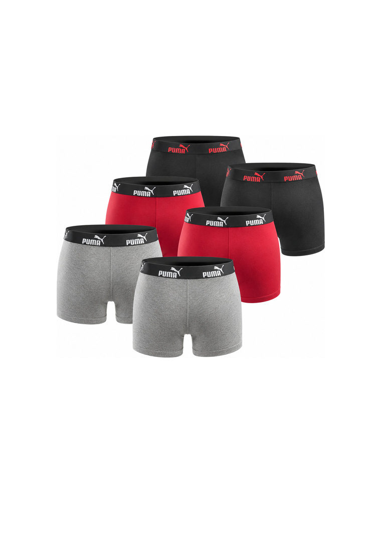 Puma Herren Boxershorts 6er Pack black red