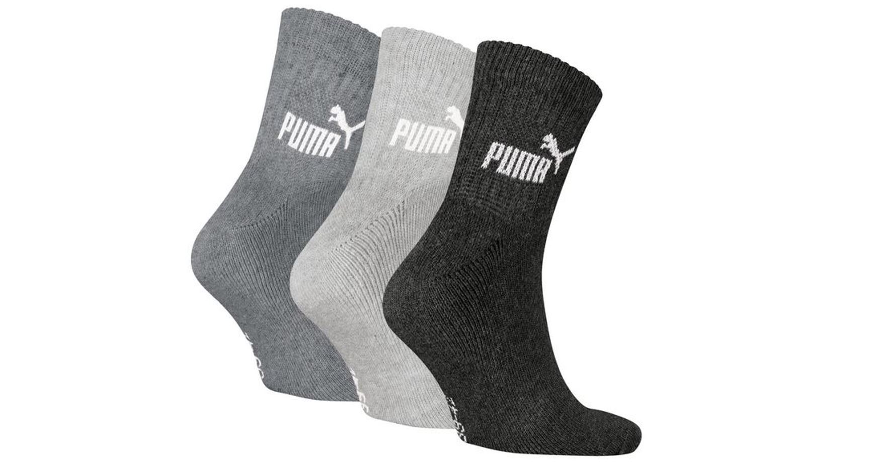 Puma ELEMENTS Short Crew Sportsocken 3-Pack Grey Melange