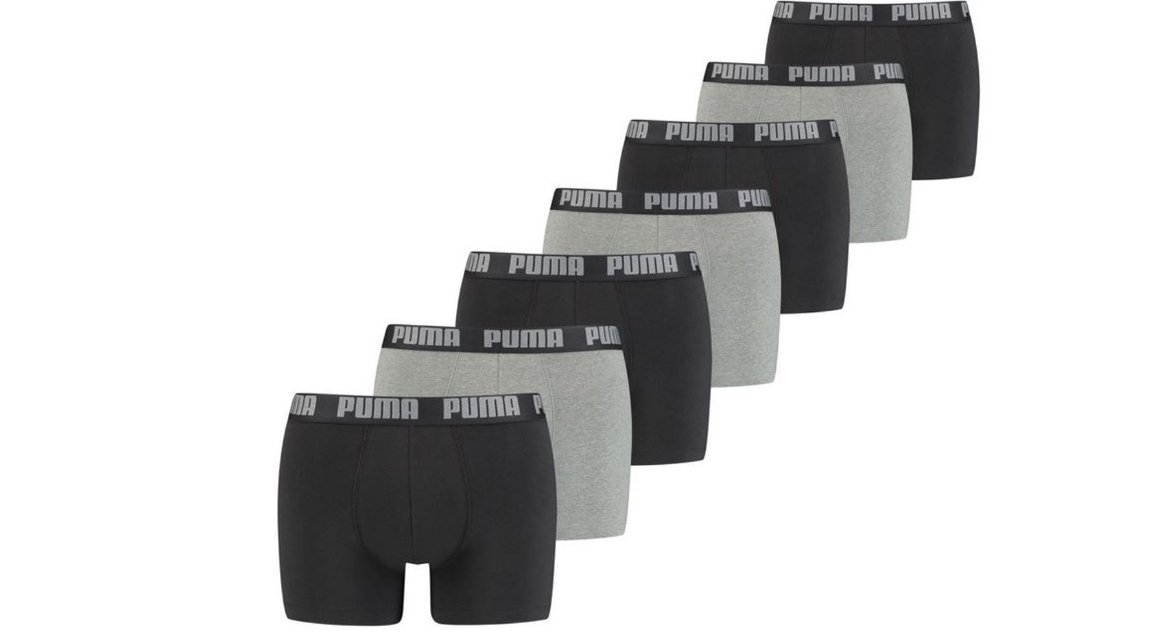 PUMA Herren Boxershorts 7er Pack grey melange / Black