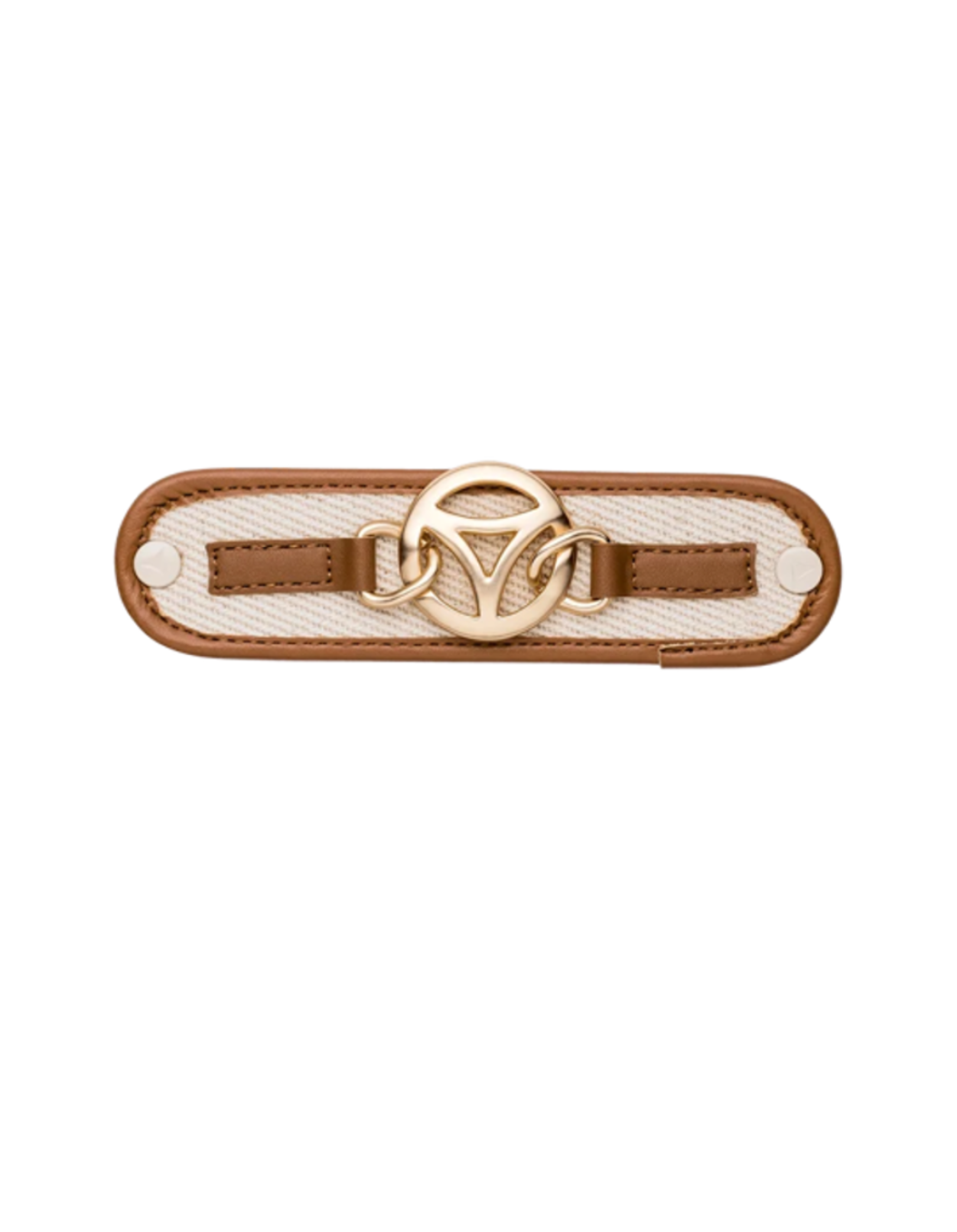 Hey Marly Golden Icon Canvas Topping für Sandalen Crema Cognac
