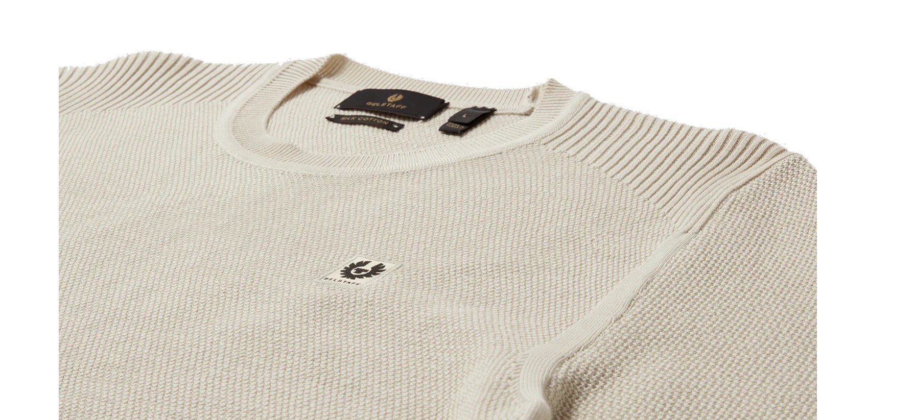 Belstaff Herren Seiden-Strickpullover JUMPER Birkenweiß