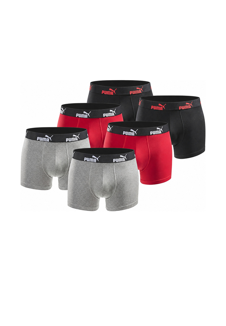 Puma Herren Boxershorts 6er Pack black red