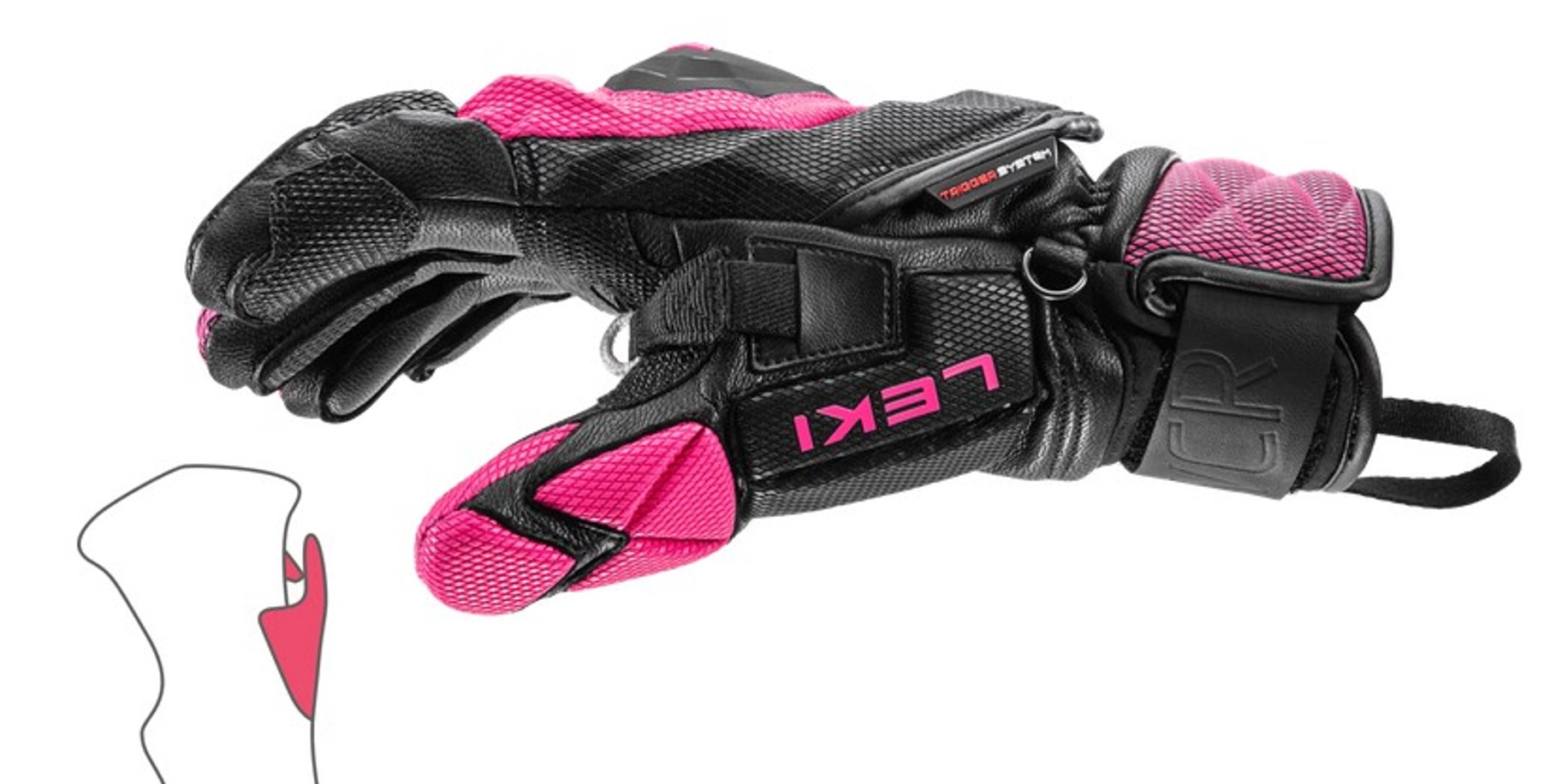 Leki Handschuh WCR VENOM SL 3D black-pink
