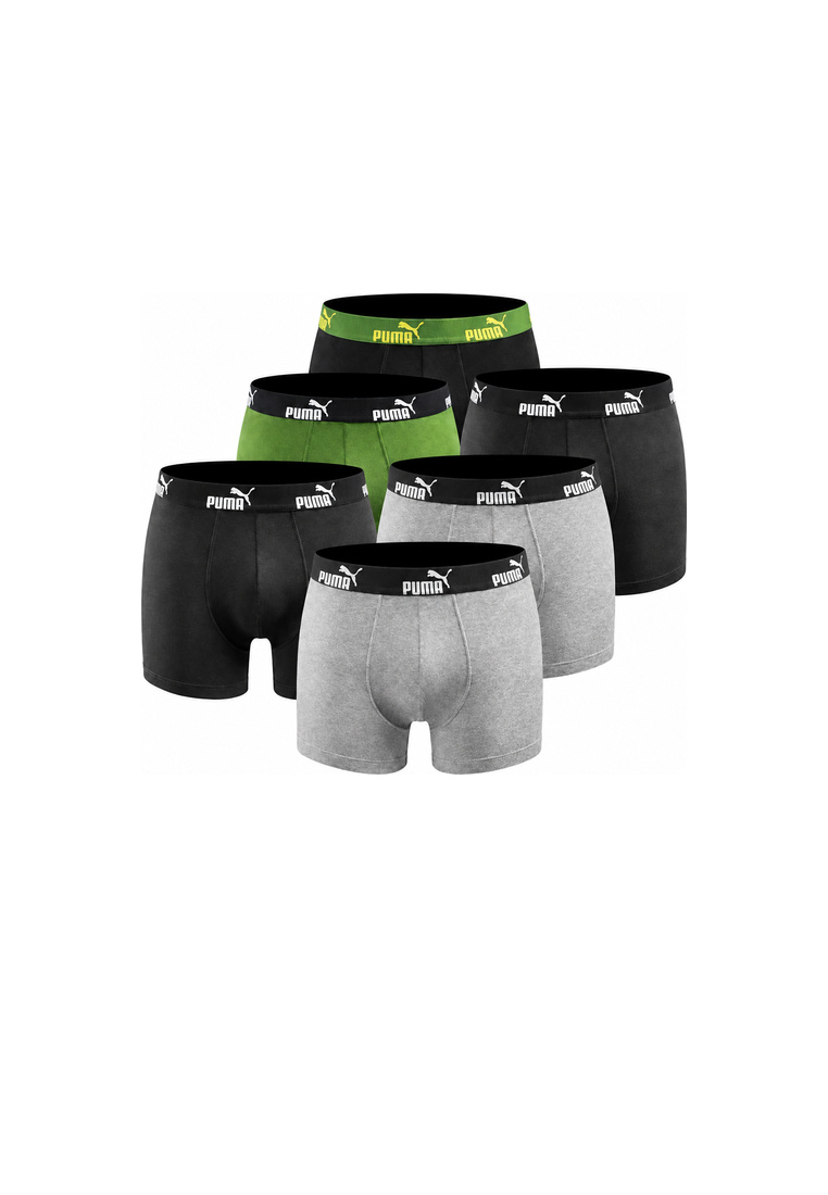 Puma Herren Boxershorts 6er Pack dark grey black orche green