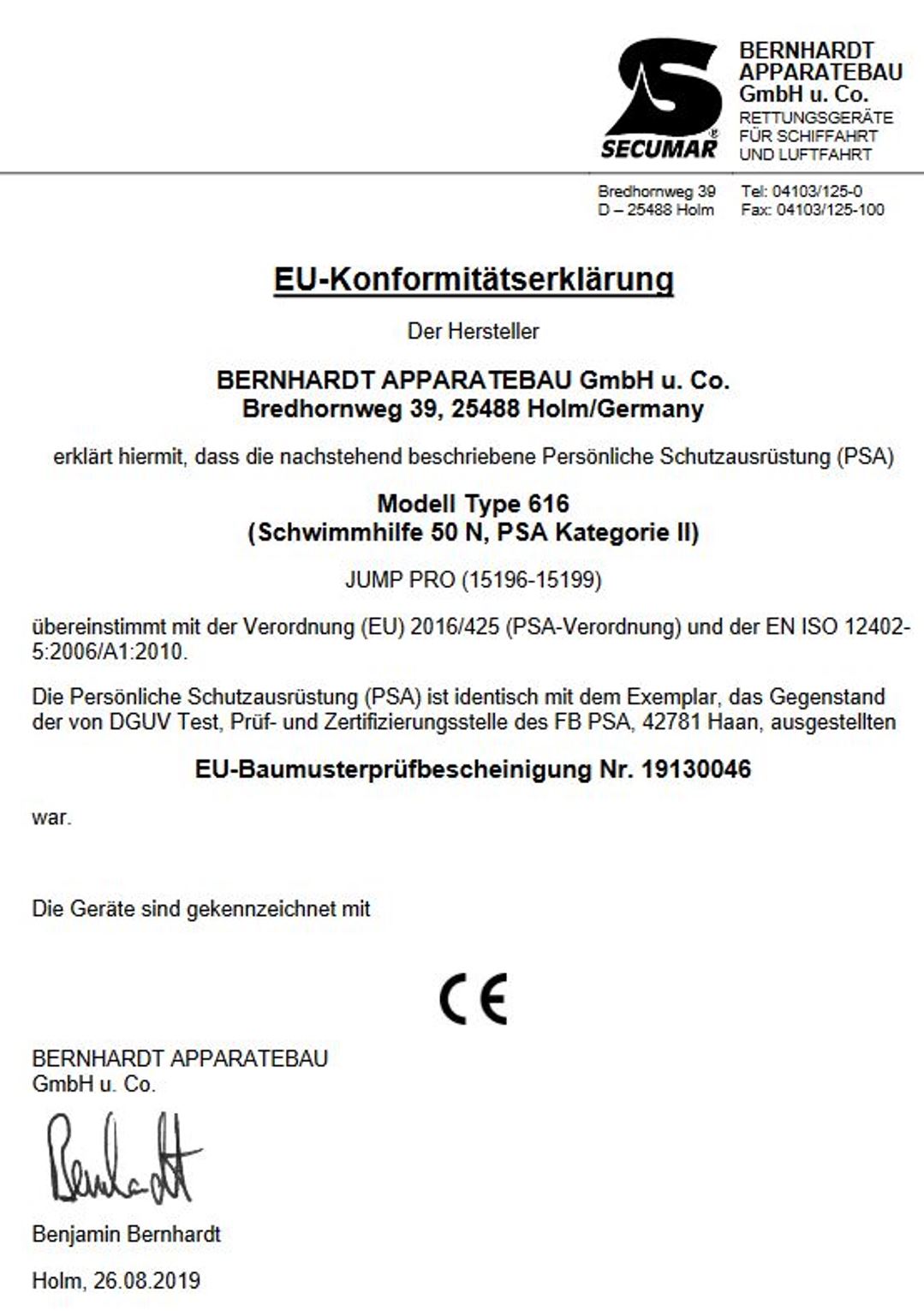Secumar Rettungsweste Jump Pro 30-40kg