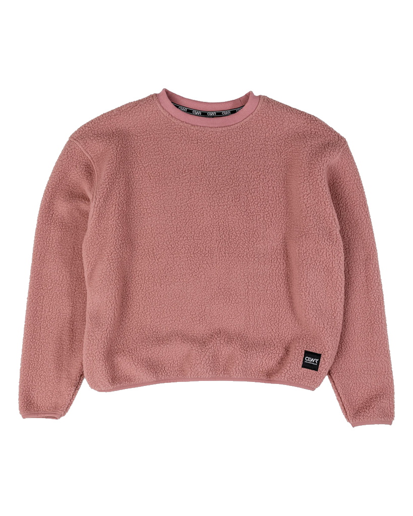 Colourwear Damen Sweatshirt Snug Pile Crew Rose