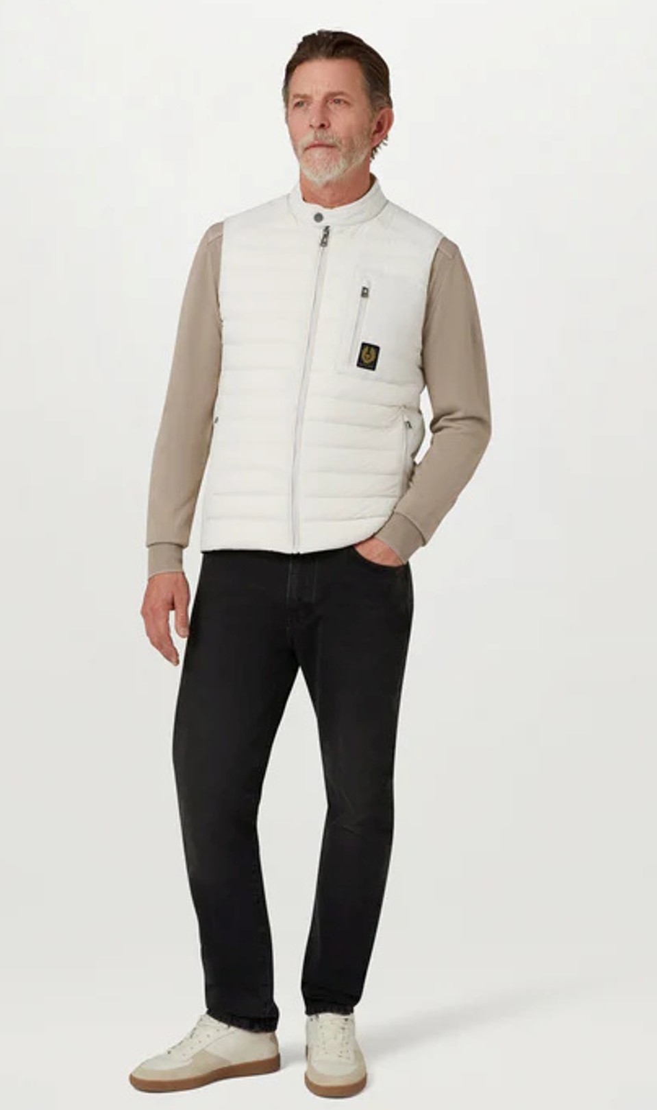 Belstaff Herren Steppweste Chassis silver birch