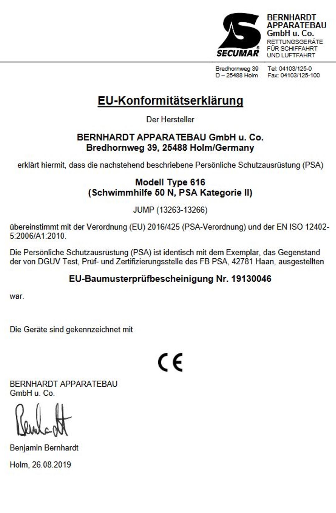 Secumar Rettungsweste Jump 40-70kg
