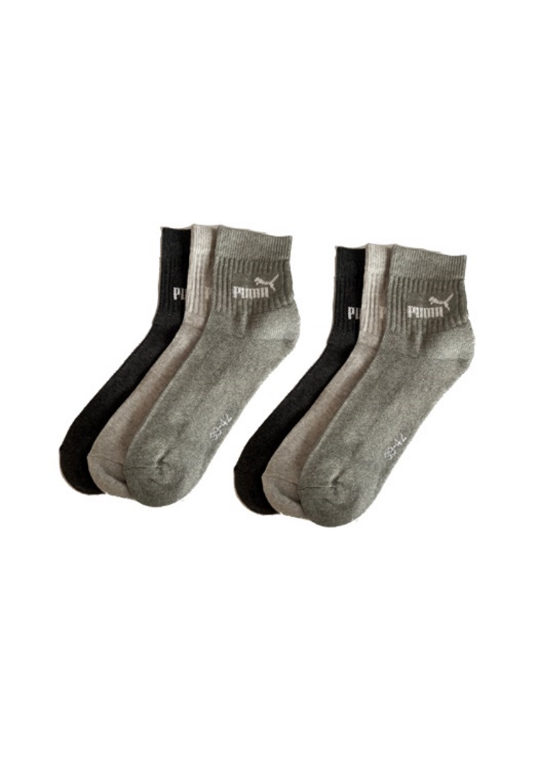 Puma ELEMENTS Short Crew Sportsocken 6-Pack Grey Melange