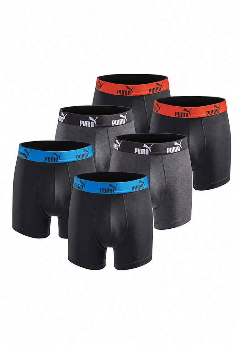 Puma Herren Boxershorts 6er Pack black anthracite