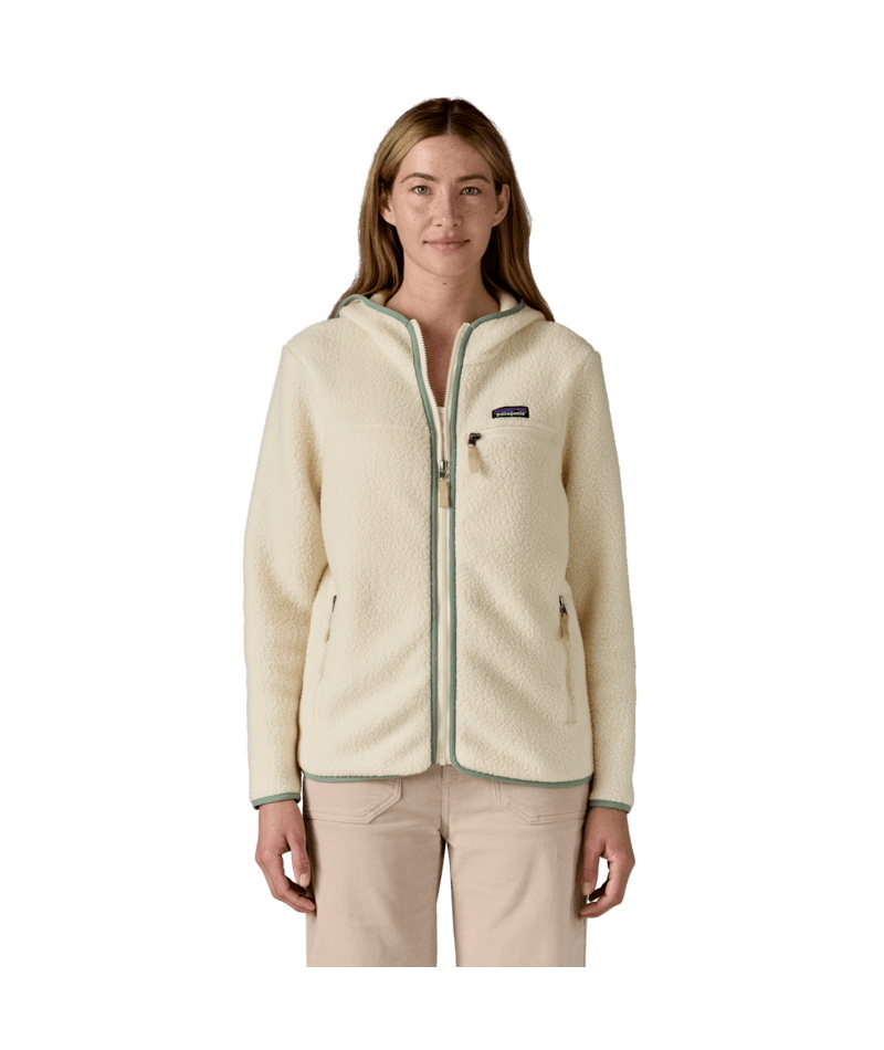 Patagonie Damen Retro Pile Hoody Natural/ Ellwood Green