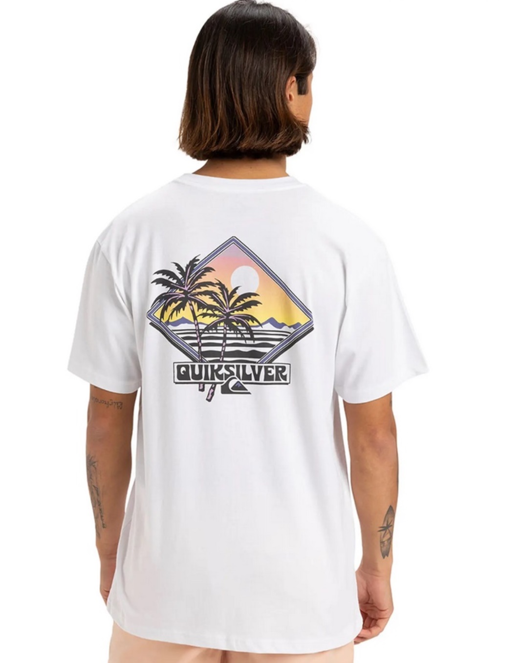 Quiksilver T-Shirt Palm Square white