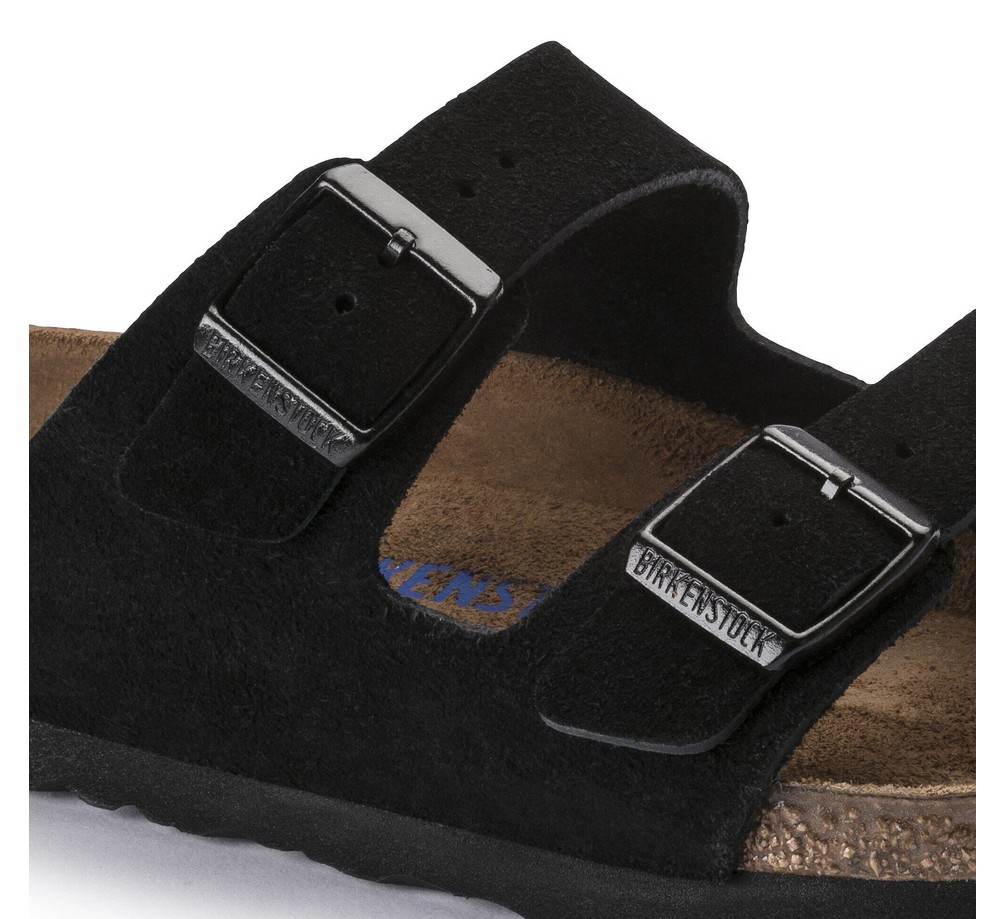 Birkenstock Herren Arizona Weichbettung Veloursleder Schwarz