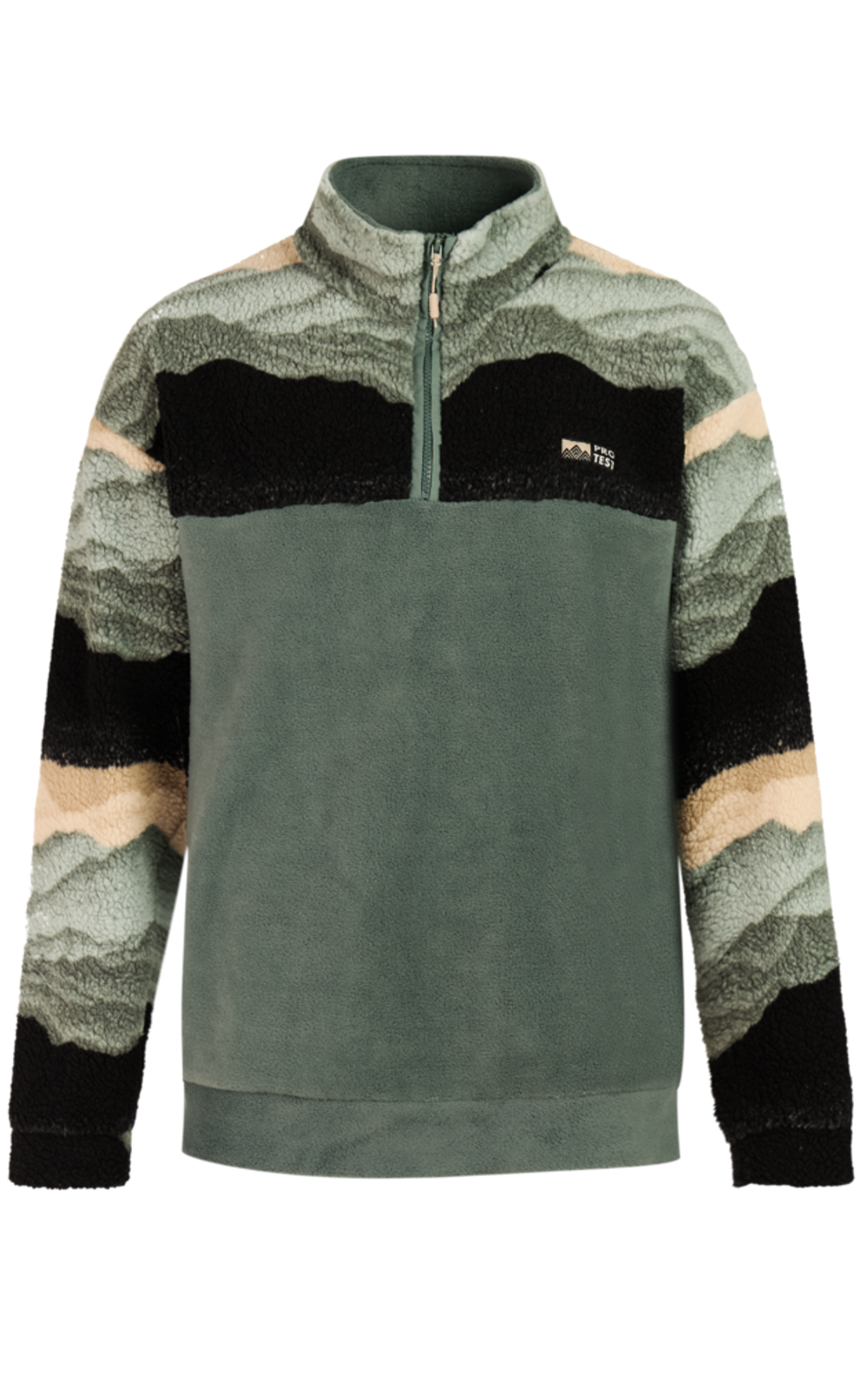 Protest Herren Fleece 1/4 Zip PRTPublic Evergreen