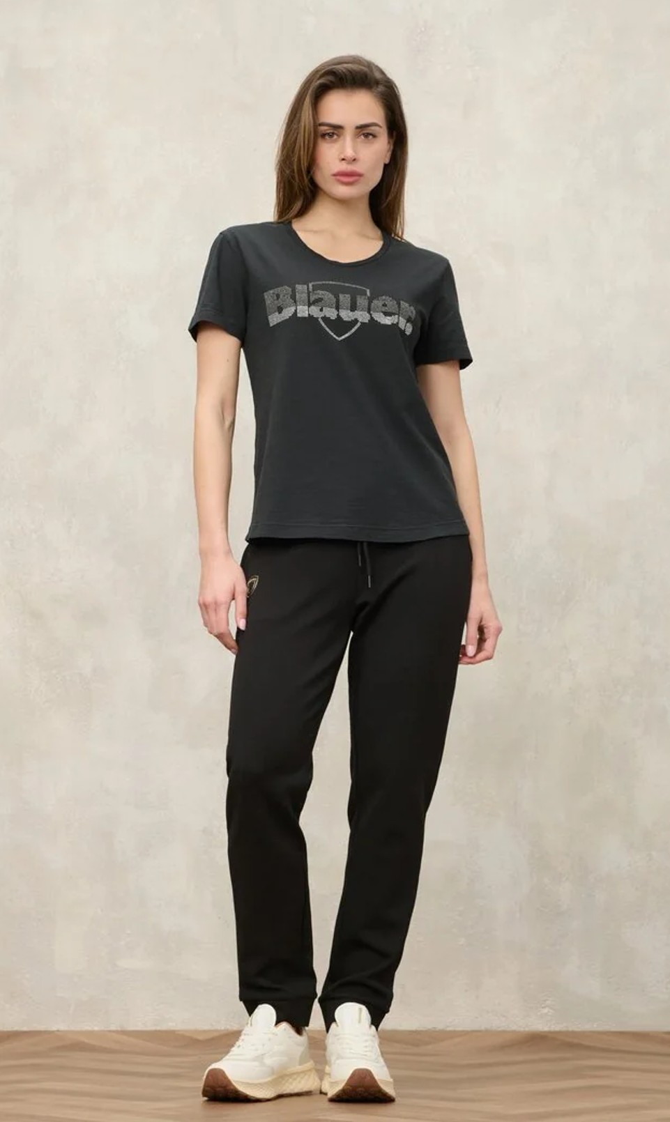 Blauer USA Damen T-Shirt Logo Glitter GRAHAM T-SHIRT Black