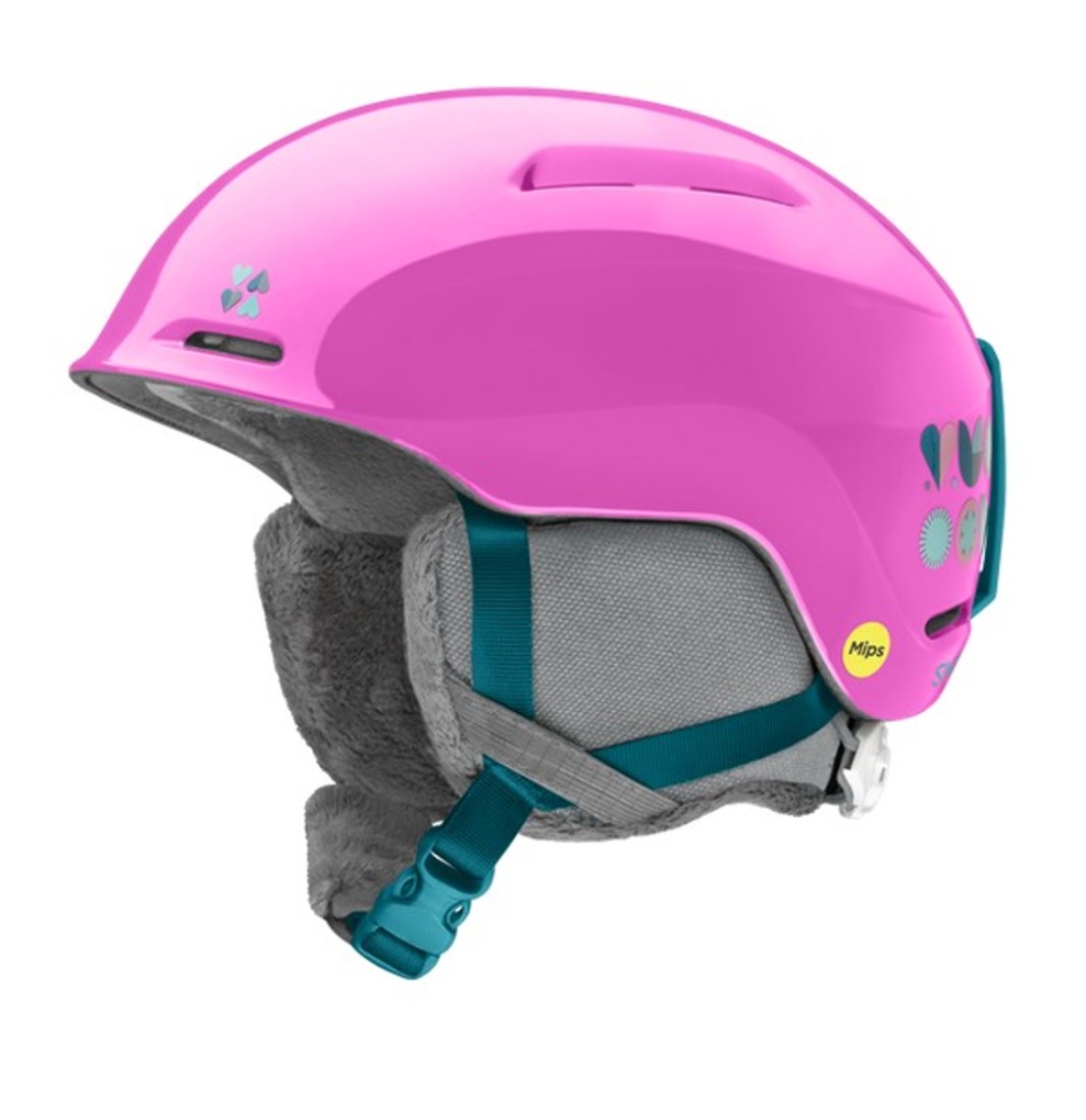 Smith Kinder Wintersporthelm GLIDE Junior MIPS Vivid Pink Hearts