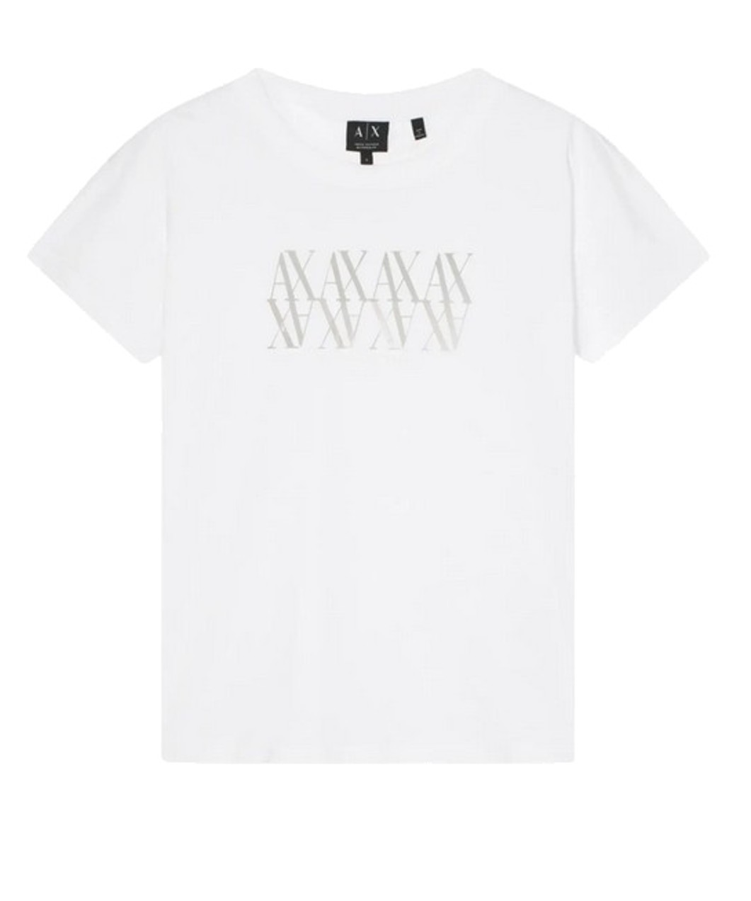 Armani Exchange Damen T-Shirt Slim Fit Logo Optic White