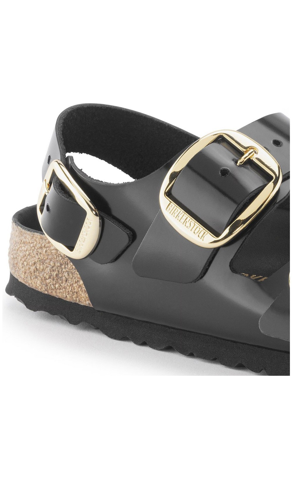 Birkenstock Damen Milano Big Buckle Naturleder Lack High Shine Black