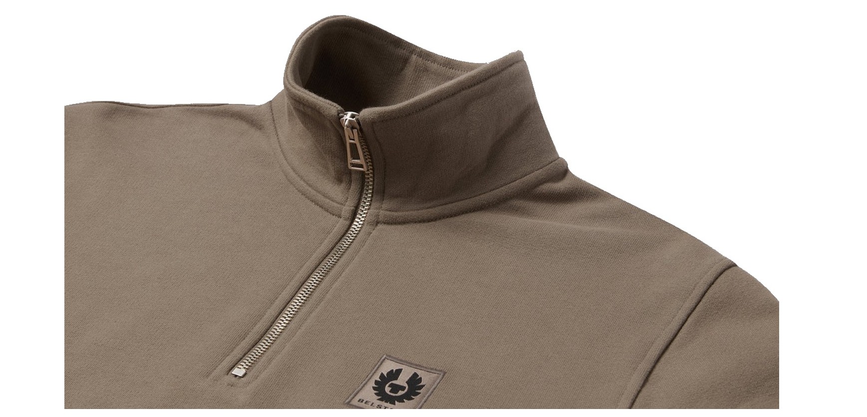 Belstaff Herren Quater Zip Sweatshirt dusty Taupe