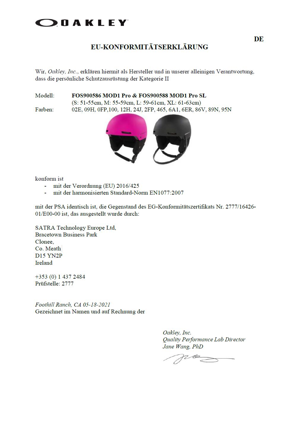 Oakley Wintersporthelm Mod1 weiß