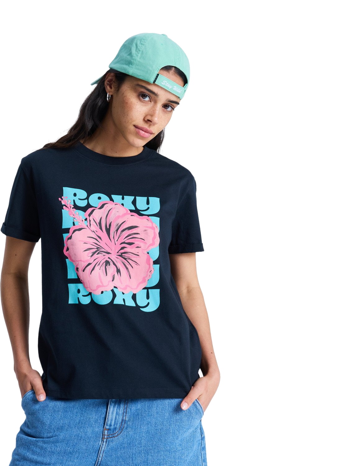 Roxy Damen Shirt Oceanregular Poster Black
