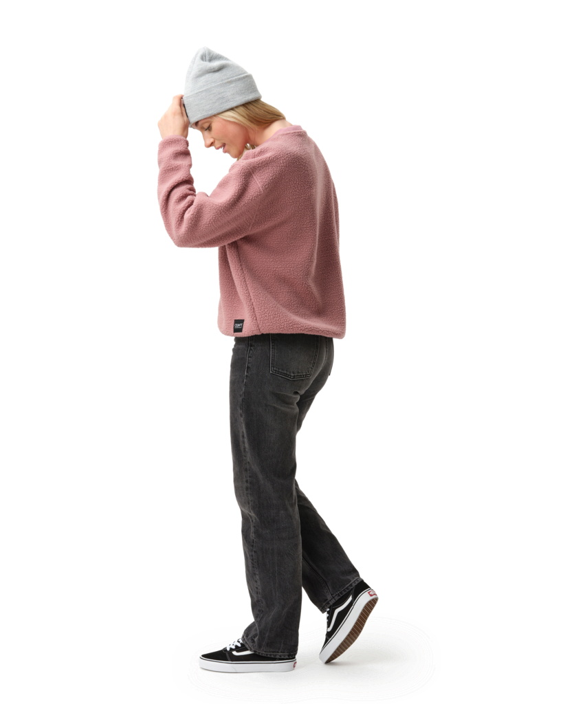 Colourwear Damen Sweatshirt Snug Pile Crew Rose