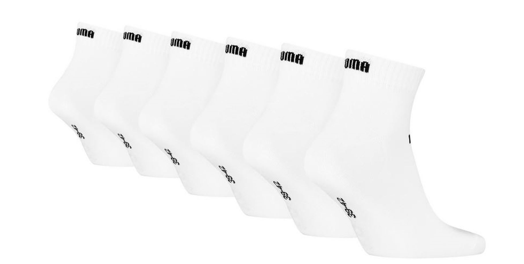Puma ELEMENTS Quarter Socken 6-Pack weiß