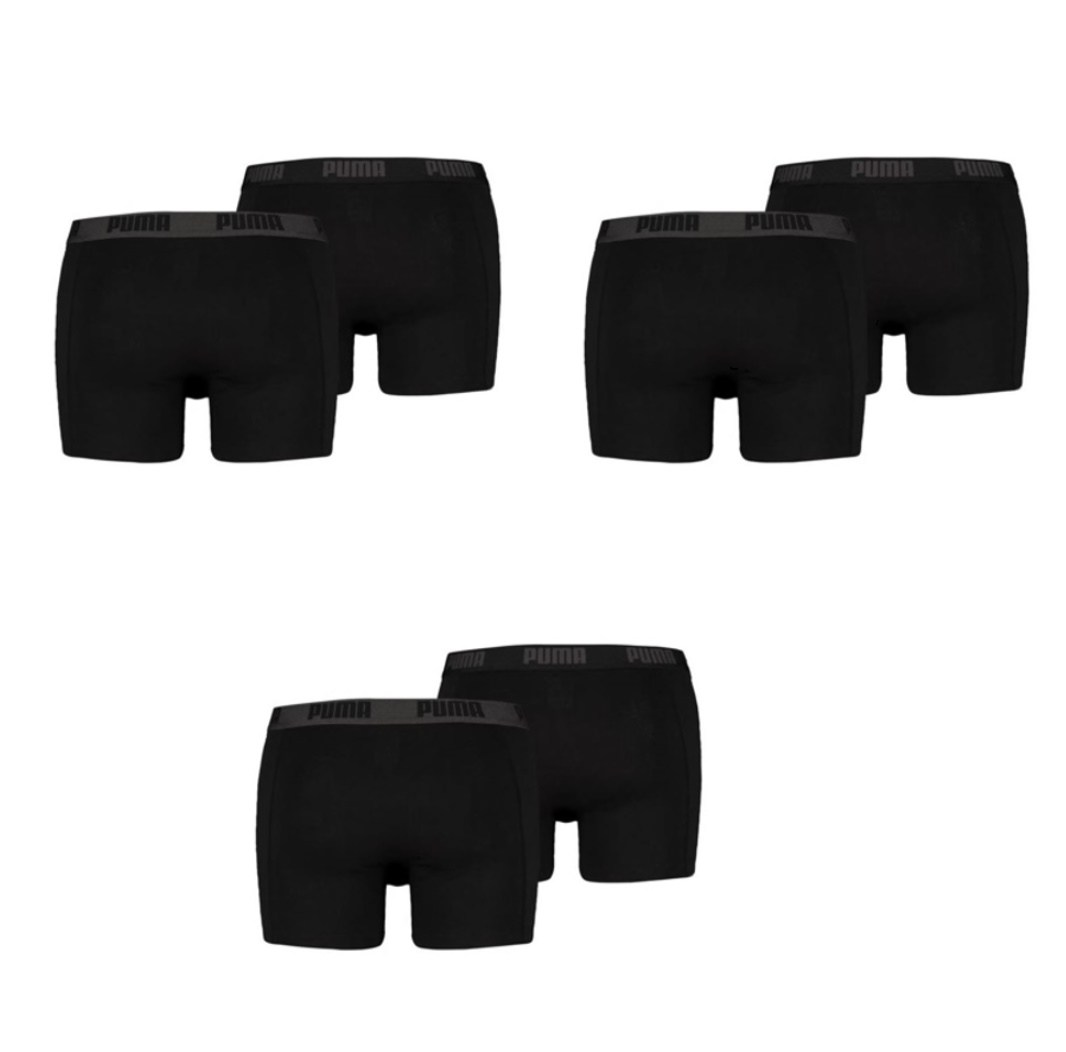 Puma Herren Boxershorts 6er Pack Black / Black