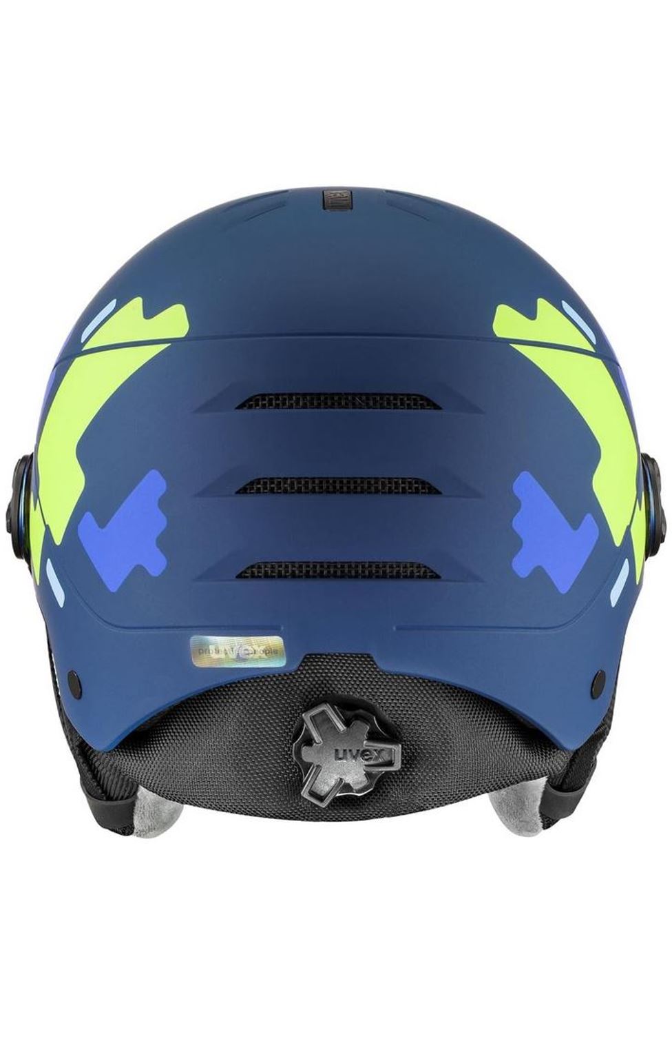 Uvex Kinder Wintersporthelm rocket Visor blue matt