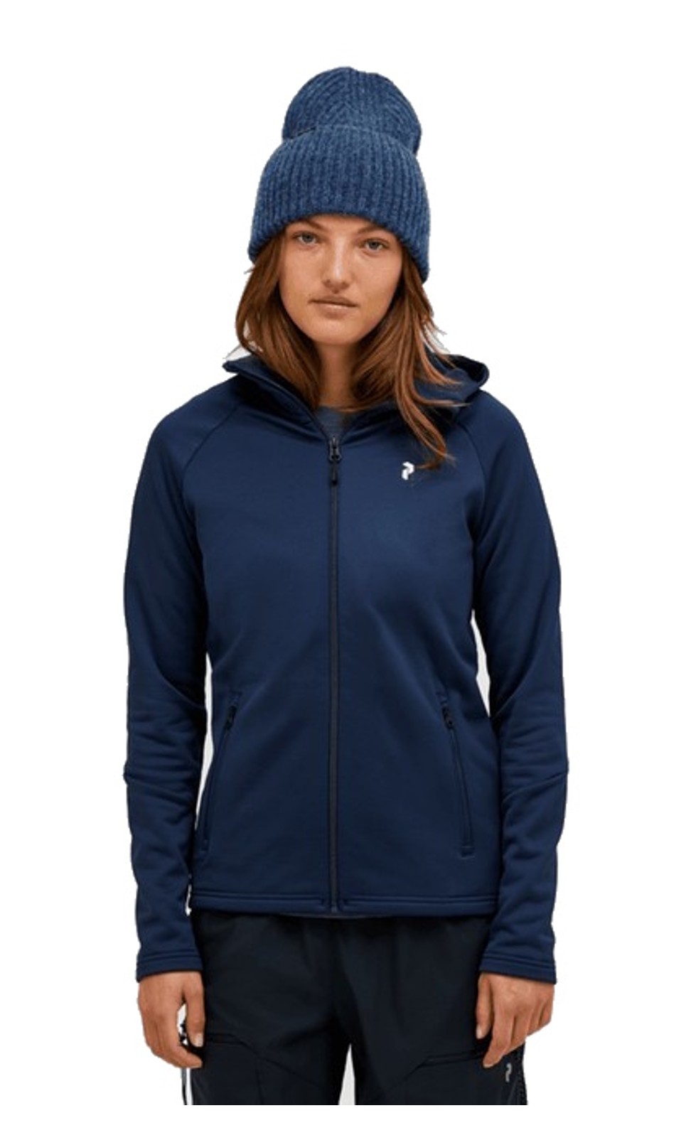 Peak Performance Damen Essential Midlayer Zip Hood Blue Shadow