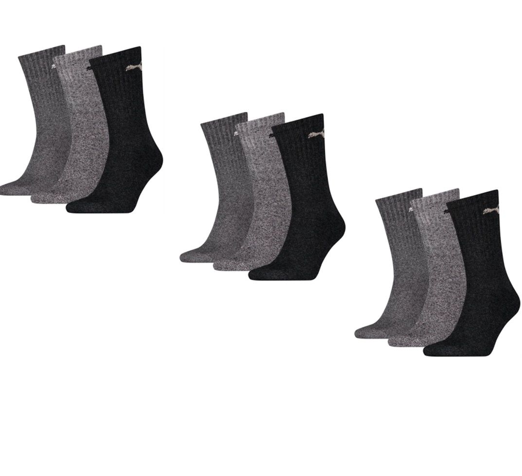 Puma Sportsocken Regular Crew Socken Sport 9-Pack grau mix
